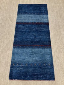 Loribaft Tappeto 90x200 Blu (Iran) Annodato A Mano