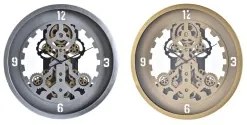 Orologio da Parete DKD Home Decor Cristallo Argentato Dorato Ferro 50 x 8 x 50 cm (2 Unità)