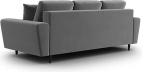 Divano grigio chiaro allungabile e con contenitore con rivestimento in velluto 235 cm Kyoto – Cosmopolitan Design