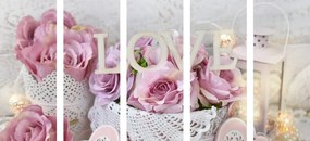 Quadri 5 pezzi – Decorazione romantica in stile vintage