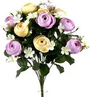 Set 2 Bouquet Artificiale di Ranuncoli Composto da 13 Fiori Altezza 44 cm