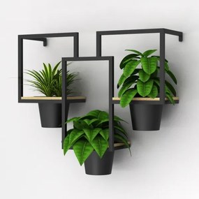 Vaso da fiori da parete 46x53 cm nero