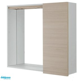 Specchiera Contenitiva "Stella" Da 68 cm C/Un'Anta Color Larice e Una Cassa In Pvc Bianco