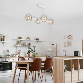 Lampadario a sospensione con supporto rigido ASTRID 4xE27/60W/230V bianco