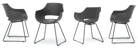 Set di 4 sedie ROCKY, antracite