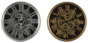 Orologio da Parete Home ESPRIT Nero Dorato Argentato Metallo Cristallo 25 x 6,3 x 25 cm (2 Unità)