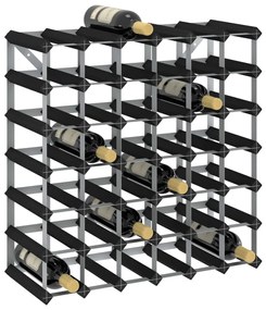 Portavini Da 42 Bottiglie Nero İn Legno Massello Di Pino /