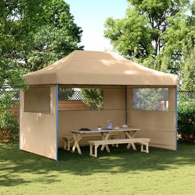 Tendone Per Feste Pieghevole Pop-up Con 3 Pareti Beige /