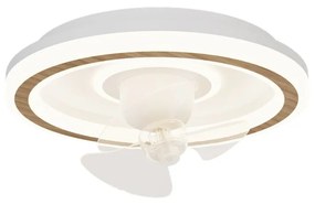 Plafoniera a LED bianca con telecomando e ventilatore Alan Move - SULION