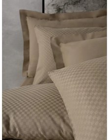 Set copripiumino e federa marrone in cotone renforcé per letto singolo 140x200 cm Checkered – Mila Home Luxury