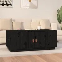 Tavolino da Salotto Nero 100x50x41 cm in Legno Massello di Pino cod mxl 25666