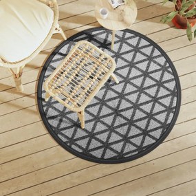 Tappeto Da Esterni Arakıl Nero Ø120 Cm İn Pp /