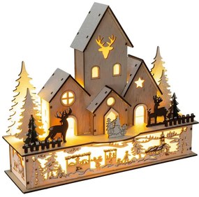 Retlux - Decorazione natalizia LED LED/2xAA legno villaggio