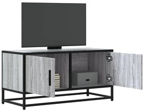 Mobile Tv Grigio Sonoma 80x34,5x40 Cm Legno Multistrato Metallo /