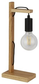 Lampada Da Scrivania Nordico Tribeca Acciaio Marrone Legno Nero 1 Luce E27