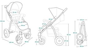 Lionelo - Passeggino sportivo ANNET PLUS Concrete