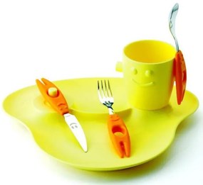 Set 5pz Pappa Bambini - Piatto, Bicchiere e Posate - Party - Rivadossi