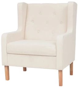 Set divani 2 pz in tessuto bianco crema