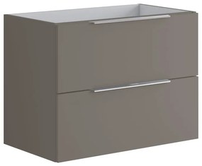 Cassettiera Brera con 2 cassetti laccato opaco grigio Londra L.79,5 H.60 P.45,5 cm