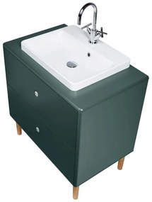 Mobile sospeso verde scuro con lavabo senza miscelatore 80x62 cm Color Bath - Tom Tailor