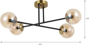 Brilagi - Plafoniera MALIVA 4xE14/15W/230V dorata