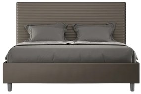 Letto contenitore imbottito 160x190 similpelle cappuccino Focus