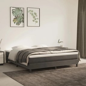 Materasso A Molle Grigio Scuro 180x200x20 Cm İn Velluto /