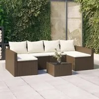 Set Divani da Giardino 2 pz con Cuscini in Polyrattan Marronecod mxl 95685