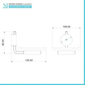 Set accessori a muro 3 pezzi in acciaio cromato e viti incluse Plaza