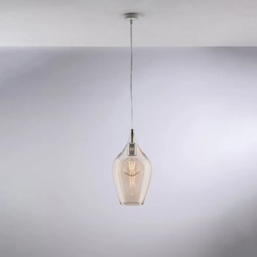 Lampadario Contemporaneo Ares Metallo Ambra 1 Luce E27