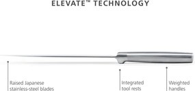 Set di coltelli con lama in acciaio inox e supporto 5 pz Elevate Bamboo – Joseph Joseph