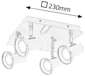 Rabalux 5500 - LED Luce Spot da bagno STEVE 4xGU10/4,5W/230V