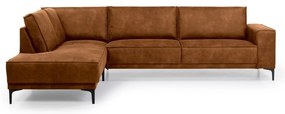Divano angolare in similpelle marrone cognac (angolo sinistro) Copenhagen - Scandic