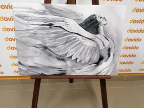 Quadro su tela – Angelo libero in bianco e nero