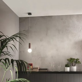 Lampada a sospensione ROCK in cemento Rosso e vetro soffiato D10 cm 1 Luce