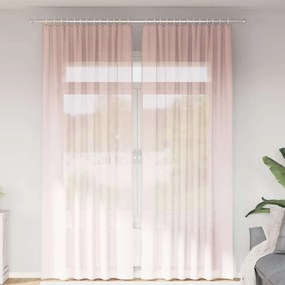 Tende İn Voile Con Passanti 2 Pz Rosa Chiaro 140x260 Cm /