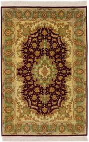 Tabriz Tappeto persiano 150 x 100 Verde (Iran) Annodato A Mano