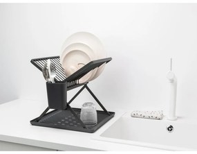 Scolapiatti grigio scuro in metallo a due livelli 37x33 cm - Brabantia