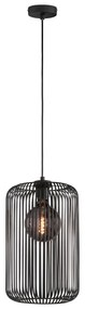 Lampadario nero con paralume in metallo ø 25 cm Cage - Fischer &amp; Honsel