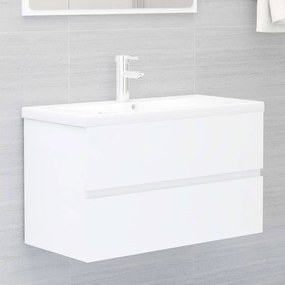 Mobile da bagno con lavabo integrato bianco in truciolato