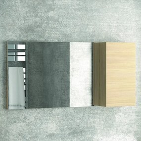 Specchio bagno 135cm contenitore a destra con 3 ripiani  SP-135S - KAMALU