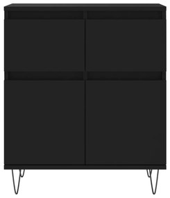 Credenza nero 60x35x70 cm in legno multistrato