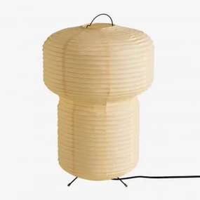 Lampada da tavolo in carta di riso (↑48 cm) Weidle Giallo Vaniglia - Sklum