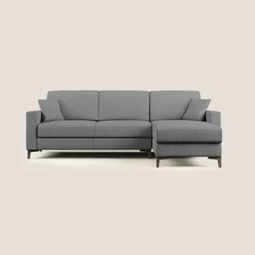 Kafka divano letto angolare in morbido tessuto impermeabile T02 grigio 302 cm destro (mat. 160x197)