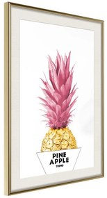 Poster  Trendy Pineapple  Cornice Quadri Cornice d'oro con passe-partout, Larghezza x Altezza Home decor 20x30