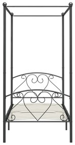 Letto a baldacchino grigio in metallo 120x200 cm