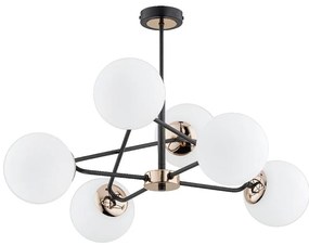 Lampadario a sospensione con supporto rigido SAGITO 6xE14/10W/230V oro