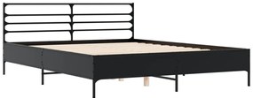 Giroletto nero 160x200 cm in legno multistrato e metallo