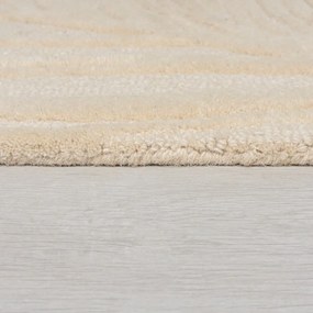 Tappeto in lana beige 200x290 cm Lino Leaf - Flair Rugs