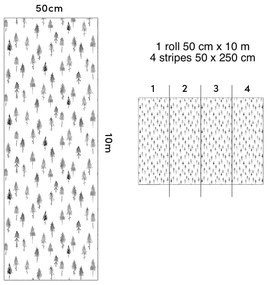 Carta da parati per bambini 10 m x 50 cm Pine Woods - Lilipinso